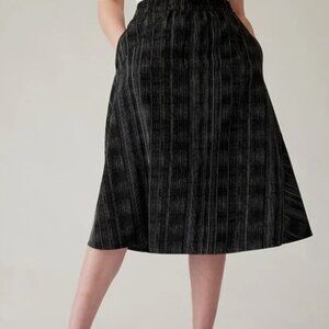 ATHLETA Amara Stripe Black Arrival Skirt  Size 18